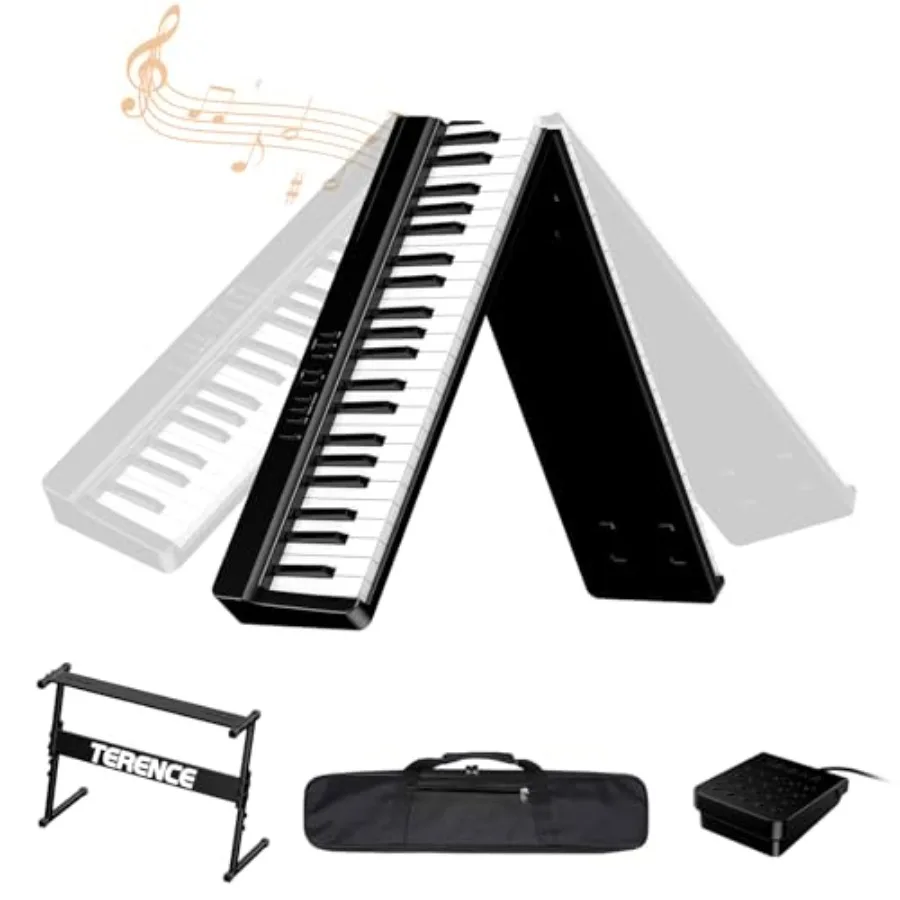Portable 88-Key Folding Digital Piano with Semi-Weighted Keys and Bluetooth 128 Tones in Black for Adults Beginners to Pros Sil
Portable 88-Key Folding Digital Piano with Semi-Weighted Keys and Bluetooth 128 Tones in Black for Adults Beginners to Pros Sil
