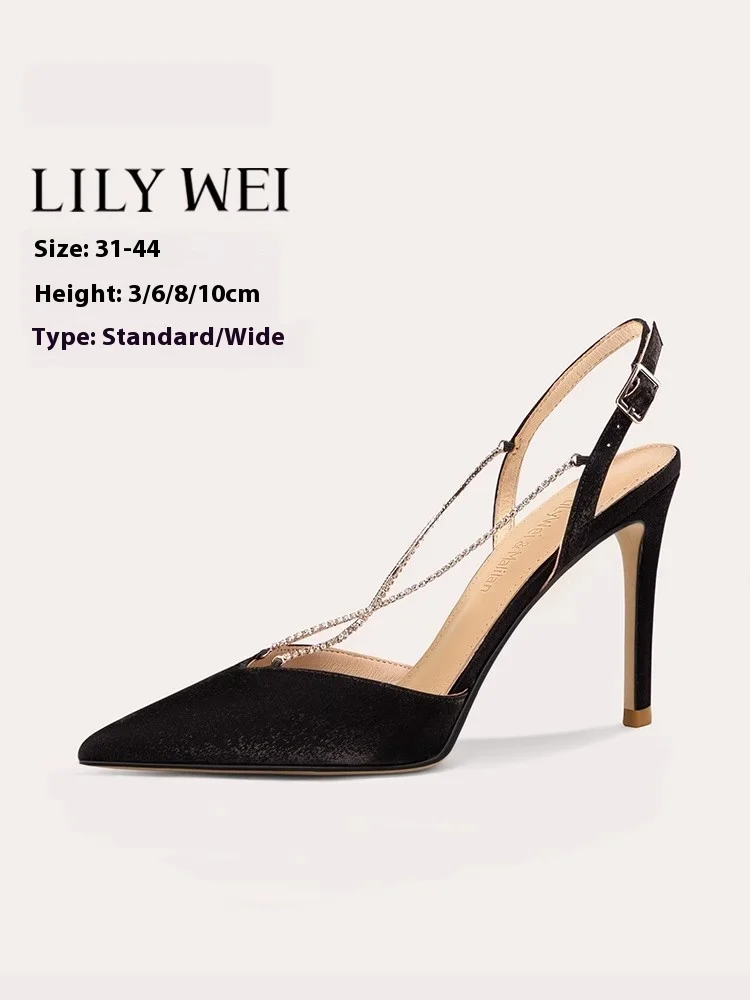 Low-heeled thin high-heeled wide wedding shoes summer new pointed rhinestone chain banquet large size small size women's sandals
Low-heeled thin high-heeled wide wedding shoes summer new pointed rhinestone chain banquet large size small size women's sandals
