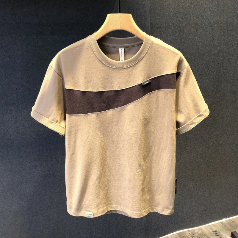 2025 summer new short sleeved T-shirt for men, loose contrasting color splicing trendy brand casual versatile round neck top
2025 summer new short sleeved T-shirt for men, loose contrasting color splicing trendy brand casual versatile round neck top