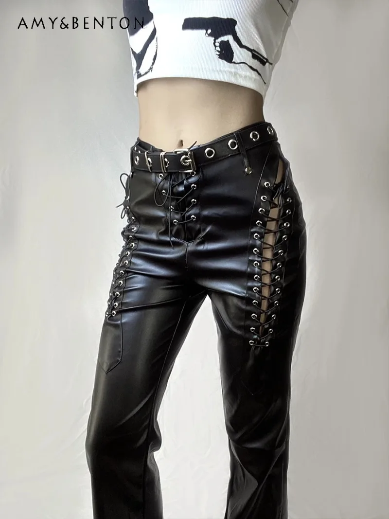 Japanese Dark Punk Classic Versatile Leather Straps Straps Straight Slim and Thin Casual Leather Pants For Women
Japanese Dark Punk Classic Versatile Leather Straps Straps Straight Slim and Thin Casual Leather Pants For Women