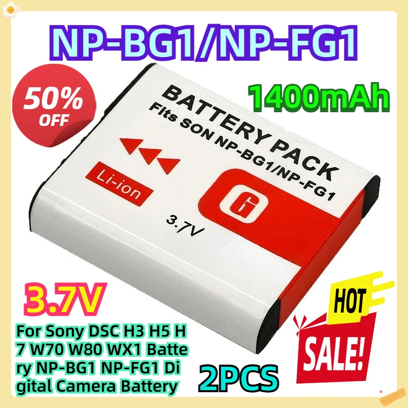For Sony DSC H3 H5 H7 W70 W80 WX1 Battery NP-BG1 NP-FG1 Digital Camera Battery 1400mAh 2pcs
For Sony DSC H3 H5 H7 W70 W80 WX1 Battery NP-BG1 NP-FG1 Digital Camera Battery 1400mAh 2pcs