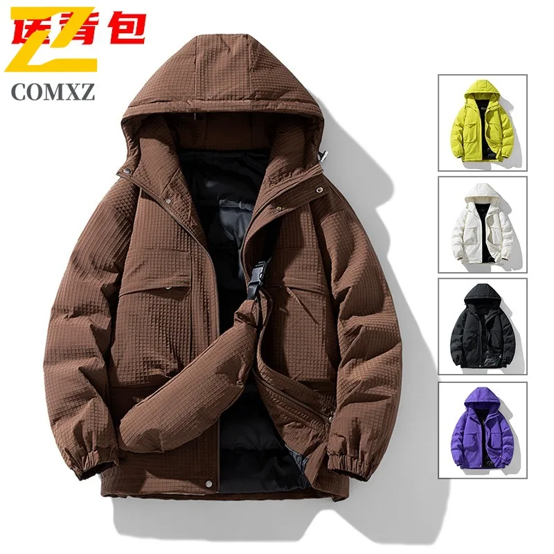 COMXZ Высококачественная мужская стеганая куртка с капюшоном для приключений на открытом воздухе, утолщенная теплая парка, повседневная уличная ветрозащитная зимняя новая одежда
COMXZ Высококачественная мужская стеганая куртка с капюшоном для приключений на открытом воздухе, утолщенная теплая парка, повседневная уличная ветрозащитная зимняя новая одежда