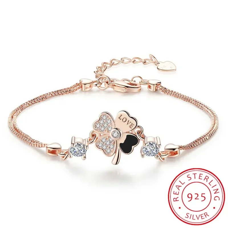 Sweet Simple Micro CZ Lucky Four Leaf Flower Bracelet For Women Girl Gift 925 Sterling Silver Zirconia Bracelet S-B199
Sweet Simple Micro CZ Lucky Four Leaf Flower Bracelet For Women Girl Gift 925 Sterling Silver Zirconia Bracelet S-B199