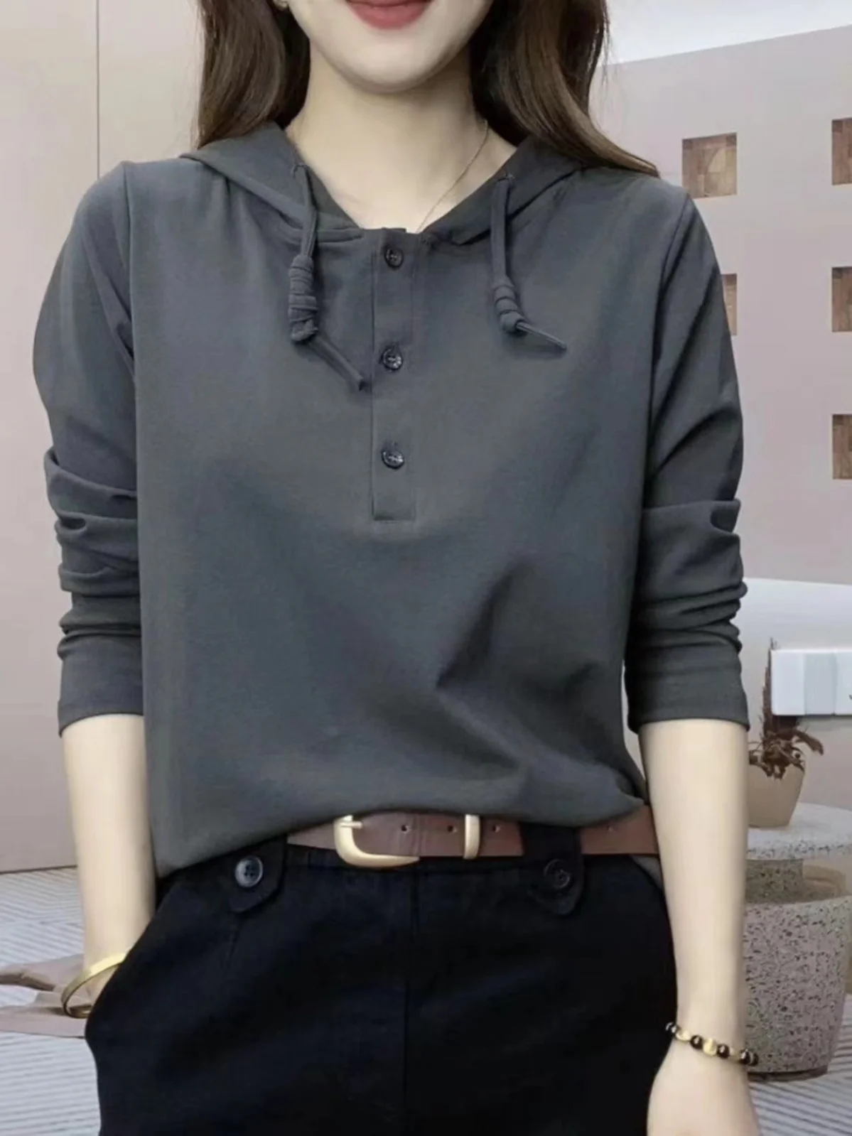 Women's Hoodie Casual Long Sleeve Overhead T-shirt Spring Autumn Slimming Belly Covering Loose Fit Comfortable Base Layer Top
Women's Hoodie Casual Long Sleeve Overhead T-shirt Spring Autumn Slimming Belly Covering Loose Fit Comfortable Base Layer Top