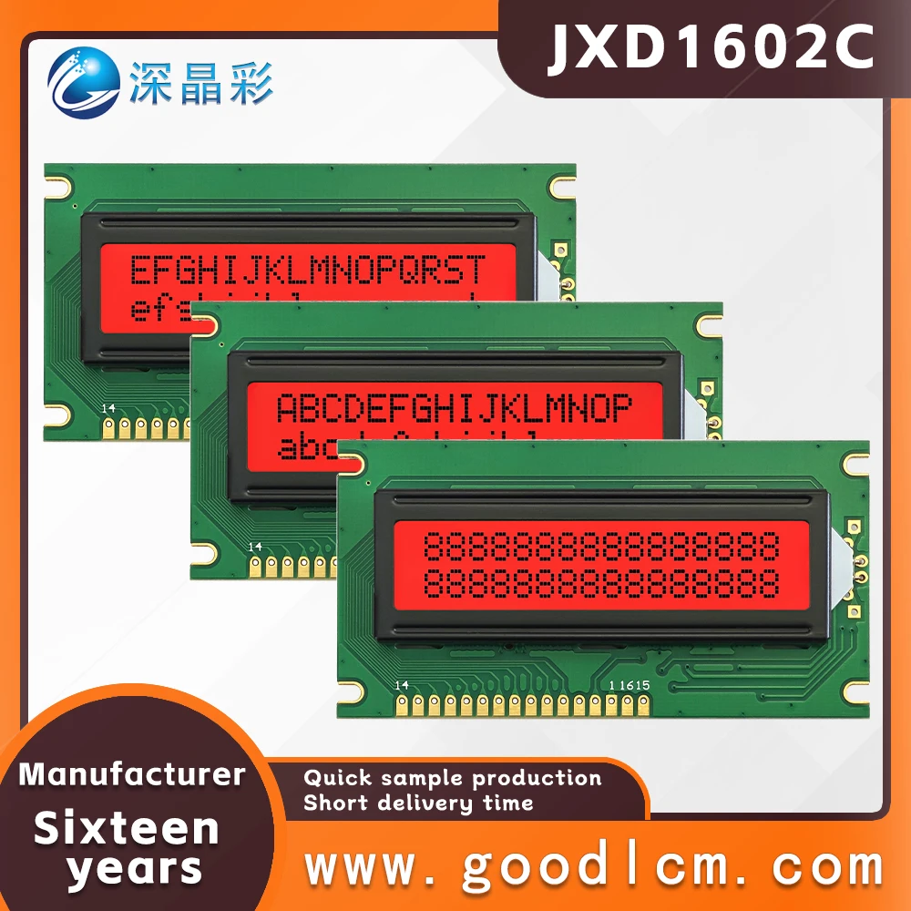 ЖК-экран промышленного управления 16*2 матричный ЖК-экран JXD1602C FSTN Красный положительный цифровой символьный экран Модуль дисплея LCM
ЖК-экран промышленного управления 16*2 матричный ЖК-экран JXD1602C FSTN Красный положительный цифровой символьный экран Модуль дисплея LCM