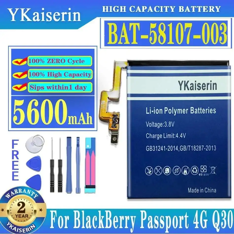 Mobile Phone Battery Bat-58107-003 5600Mah For Blackberry Passport 4G Q30 SQW100-1 SQW100-3
Mobile Phone Battery Bat-58107-003 5600Mah For Blackberry Passport 4G Q30 SQW100-1 SQW100-3