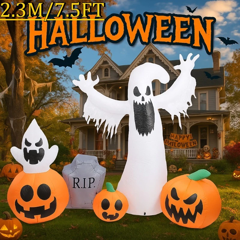 7.5FT Halloween Holiday Lighting Inflatable Toys Decorations Ghost Pumpkin Decoration with LED Outdoor House Yard Garden Prop
7.5FT Halloween Holiday Lighting Inflatable Toys Decorations Ghost Pumpkin Decoration with LED Outdoor House Yard Garden Prop