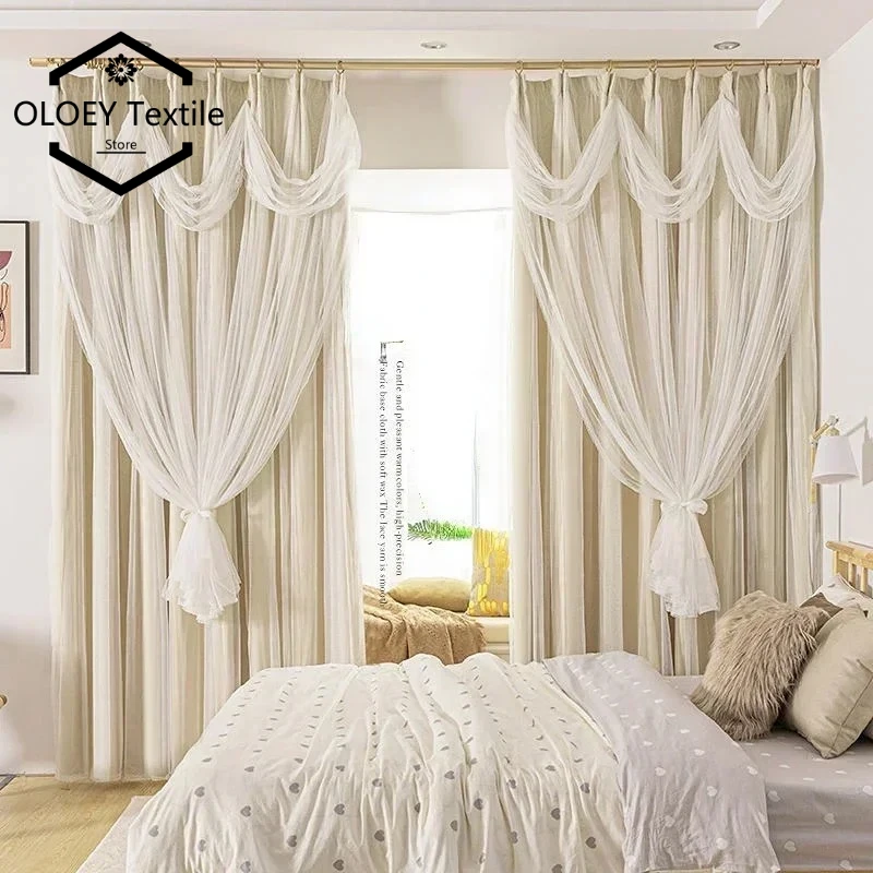 Dreamy Princess Lace Double Layer Blackout Curtains for Living Dining Room Bedroom Floating Window Light Filtering Drapes Custom
Dreamy Princess Lace Double Layer Blackout Curtains for Living Dining Room Bedroom Floating Window Light Filtering Drapes Custom