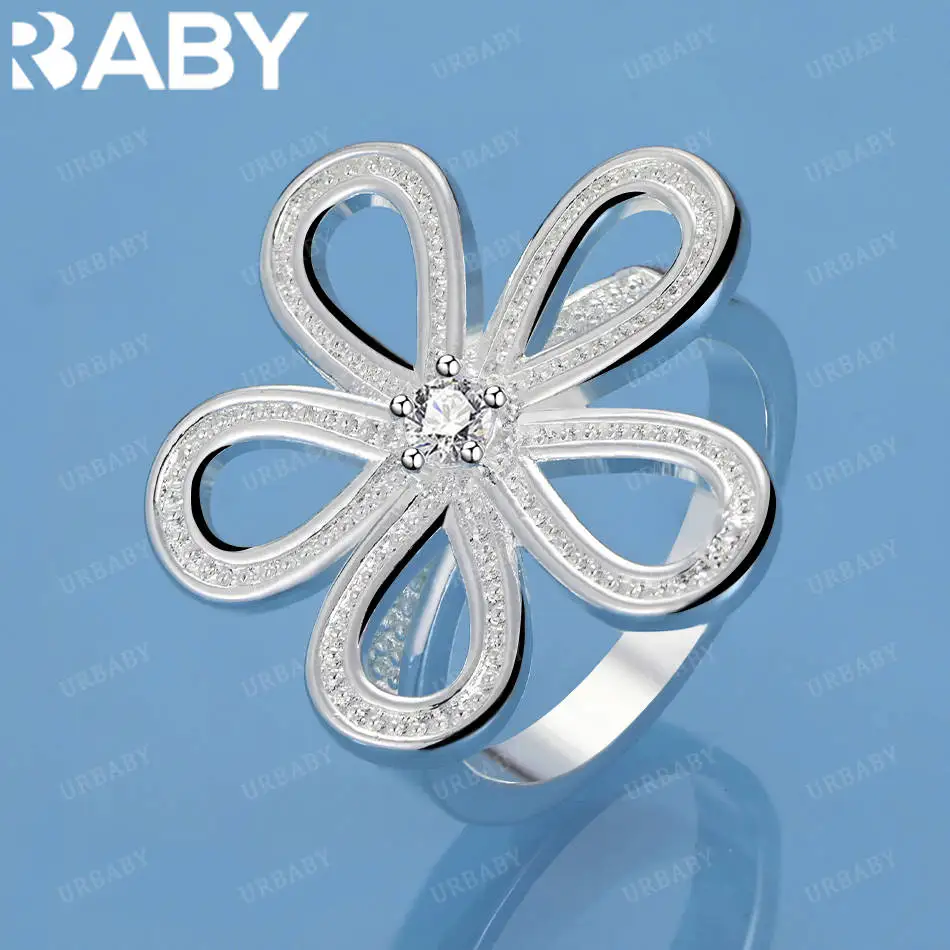 URBABY 925 Sterling Silver Size 7-10 Zircons Flower Ring For Women Grace Jewelry Trend Fashionable Birthday Party Gifts
URBABY 925 Sterling Silver Size 7-10 Zircons Flower Ring For Women Grace Jewelry Trend Fashionable Birthday Party Gifts