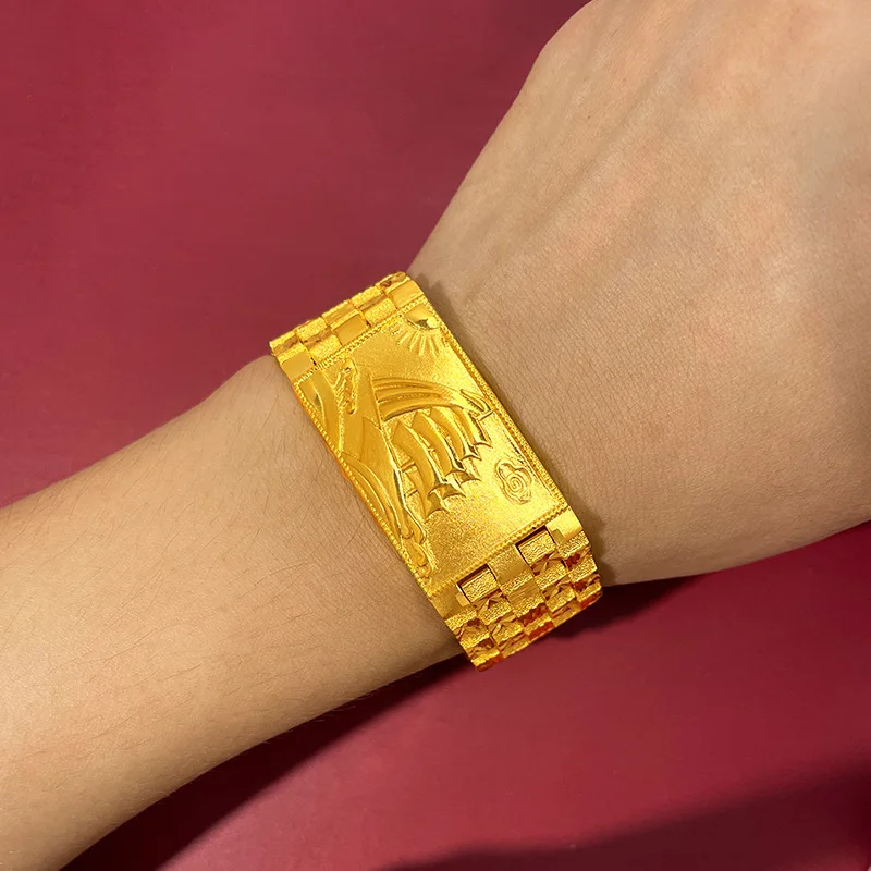 Gold Shop Same Style 9999 24K Real Gold Men's Gold Bracelet Smooth sailing Boss Chain Mighty Luxury Beautiful Jewelry
Gold Shop Same Style 9999 24K Real Gold Men's Gold Bracelet Smooth sailing Boss Chain Mighty Luxury Beautiful Jewelry