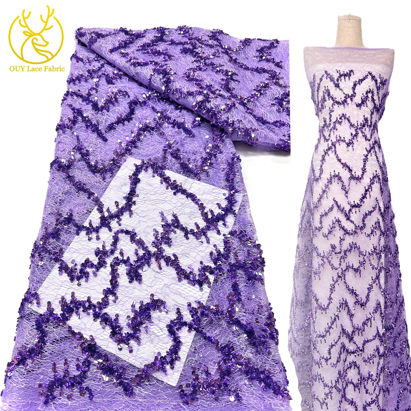 Wholesale African Lace Fabric 2026 High Quality Newest French Tulle Sequin Lace For Nigeria Wedding Party Evening Dress 5 Yards
Wholesale African Lace Fabric 2026 High Quality Newest French Tulle Sequin Lace For Nigeria Wedding Party Evening Dress 5 Yards