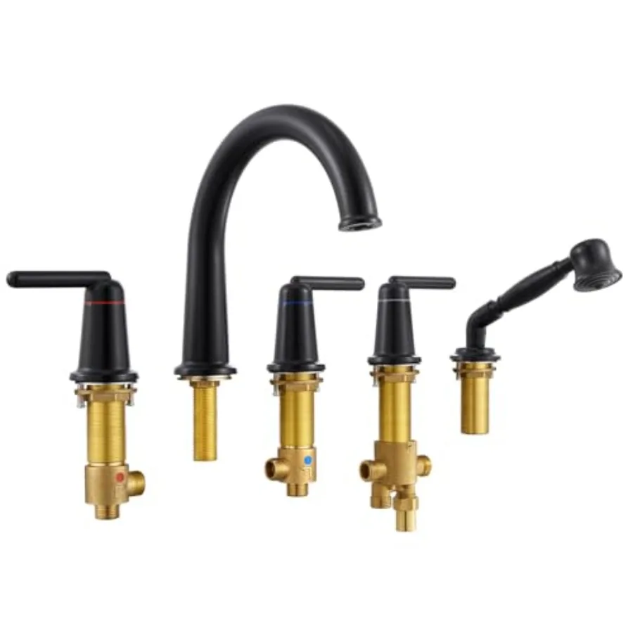 Римский смеситель для ванны с распылителем, 5 отверстий, для установки на бортик, с клапаном, классический, с высоким изогнутым изливом типа «гусиная шея»
Римский смеситель для ванны с распылителем, 5 отверстий, для установки на бортик, с клапаном, классический, с высоким изогнутым изливом типа «гусиная шея»