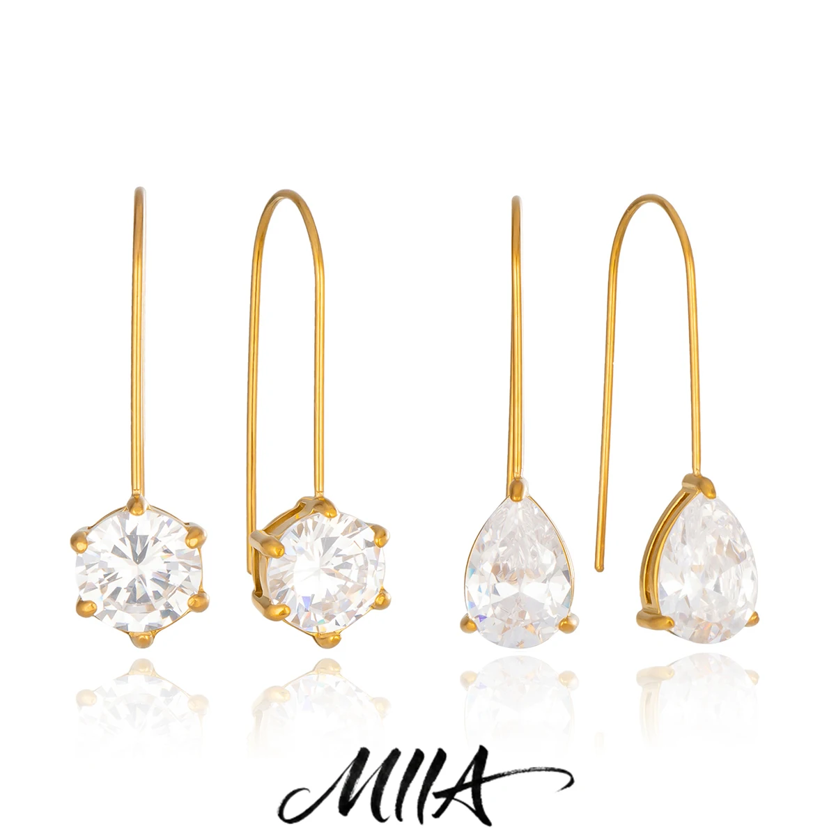 Miia Jewelry 18K Gold PVD Plated Stainless Steel Water Drop Zircon Ear Hooks Fashion Earrings Jewelry Gift for Women
Miia Jewelry 18K Gold PVD Plated Stainless Steel Water Drop Zircon Ear Hooks Fashion Earrings Jewelry Gift for Women
