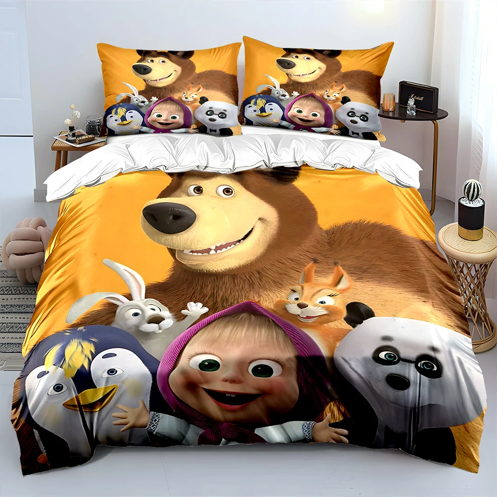 3PC Cartoon M-Masha and Bear Printed Bedding Set Cartoon Anime Duvet Cover Comforter Pillowcase Boys Girls Children Adults King
3PC Cartoon M-Masha and Bear Printed Bedding Set Cartoon Anime Duvet Cover Comforter Pillowcase Boys Girls Children Adults King