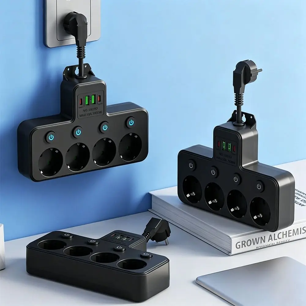 Durable 4/5 Plugs EU Plug Outlet USB Wall Mounted Outlet Electrical Socket Universal Type-C Ports Socket Adapter Home Offices
Durable 4/5 Plugs EU Plug Outlet USB Wall Mounted Outlet Electrical Socket Universal Type-C Ports Socket Adapter Home Offices