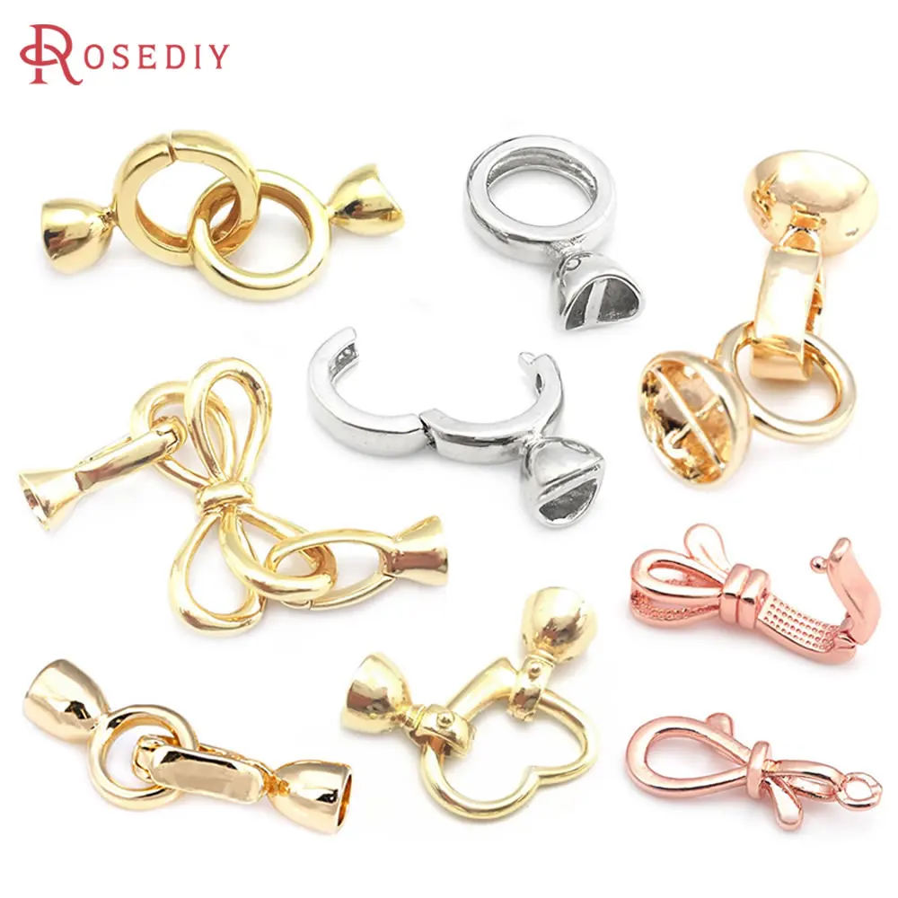 18K Gold Color Brass Round Circle Heart Bow Shape Connect Clasps for Leather Rope Jewelry Making Supplies Findings Accessories
18K Gold Color Brass Round Circle Heart Bow Shape Connect Clasps for Leather Rope Jewelry Making Supplies Findings Accessories