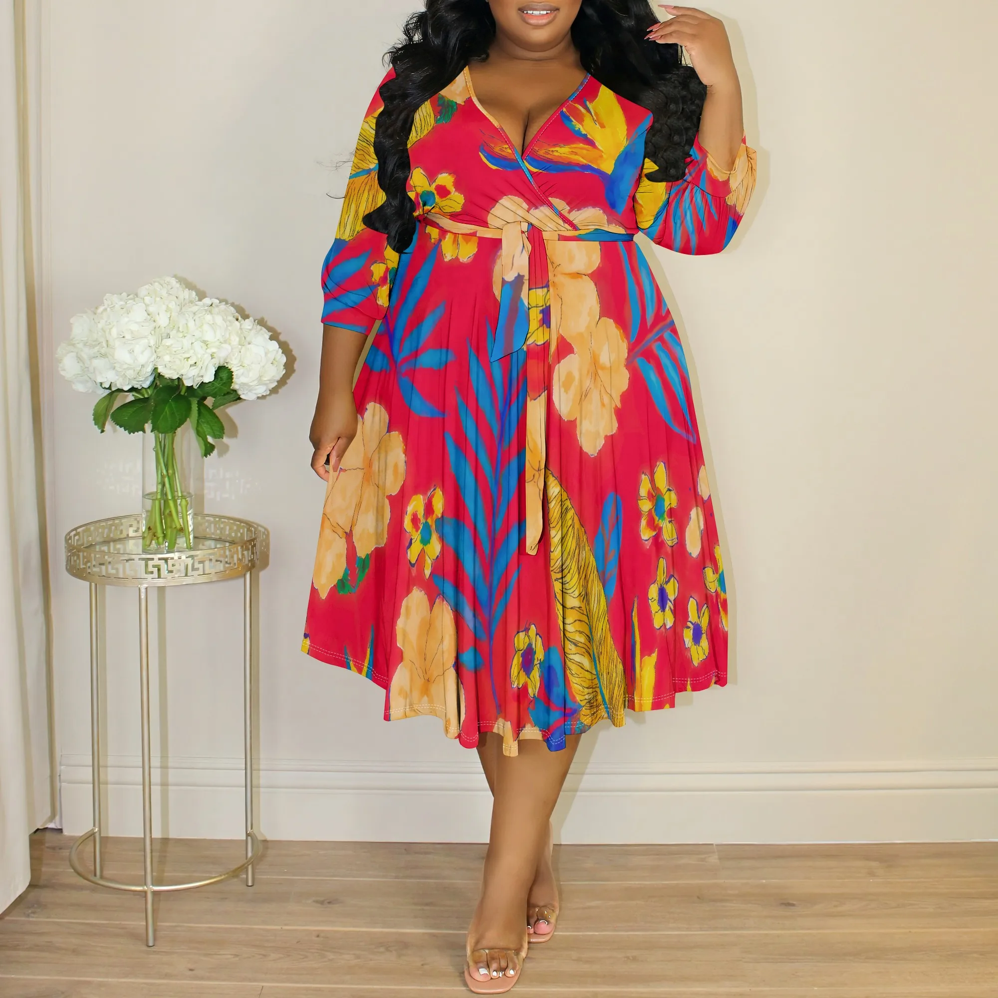 Women's Floral Wrap Dress 2025 New Arrival Tropical Print Red Summer Vacation Dress XL-6XL
Women's Floral Wrap Dress 2025 New Arrival Tropical Print Red Summer Vacation Dress XL-6XL