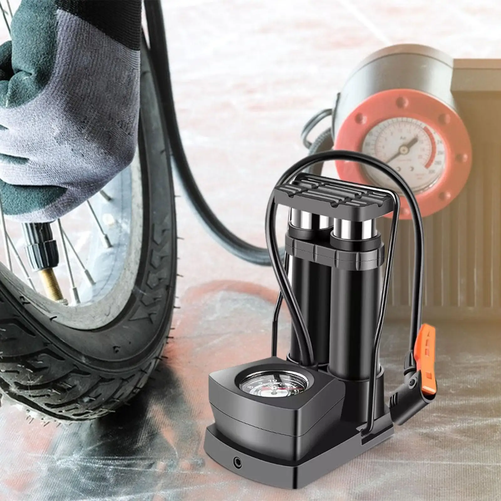 Bike Floor Pump Inflator Double Cylinders Motorcycles Bikes Floor Foot Pump,Foot Pump Foot Air Pump Bike Tire Pump Portable
Bike Floor Pump Inflator Double Cylinders Motorcycles Bikes Floor Foot Pump,Foot Pump Foot Air Pump Bike Tire Pump Portable