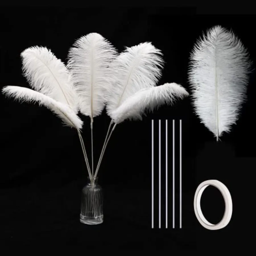 Holmgren White Ostrich Feathers Bulk - 20pcs Making Kit 22 Inch Large Ostrich Feathers for Vase, Floral Arrangement, Wedding Pa
Holmgren White Ostrich Feathers Bulk - 20pcs Making Kit 22 Inch Large Ostrich Feathers for Vase, Floral Arrangement, Wedding Pa