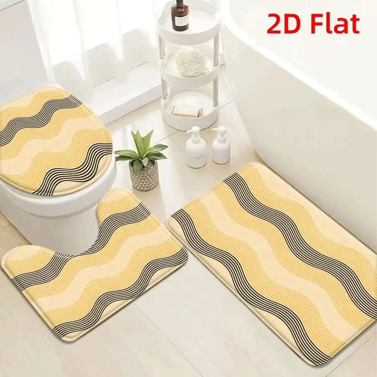 Anti Slip Bath Mats Set for Bathroom Decor Modern Wave Pattern Mat Rug Slippers Doormat Towel Mat Anti Exhaust Mat Gift Idea Hom
Anti Slip Bath Mats Set for Bathroom Decor Modern Wave Pattern Mat Rug Slippers Doormat Towel Mat Anti Exhaust Mat Gift Idea Hom