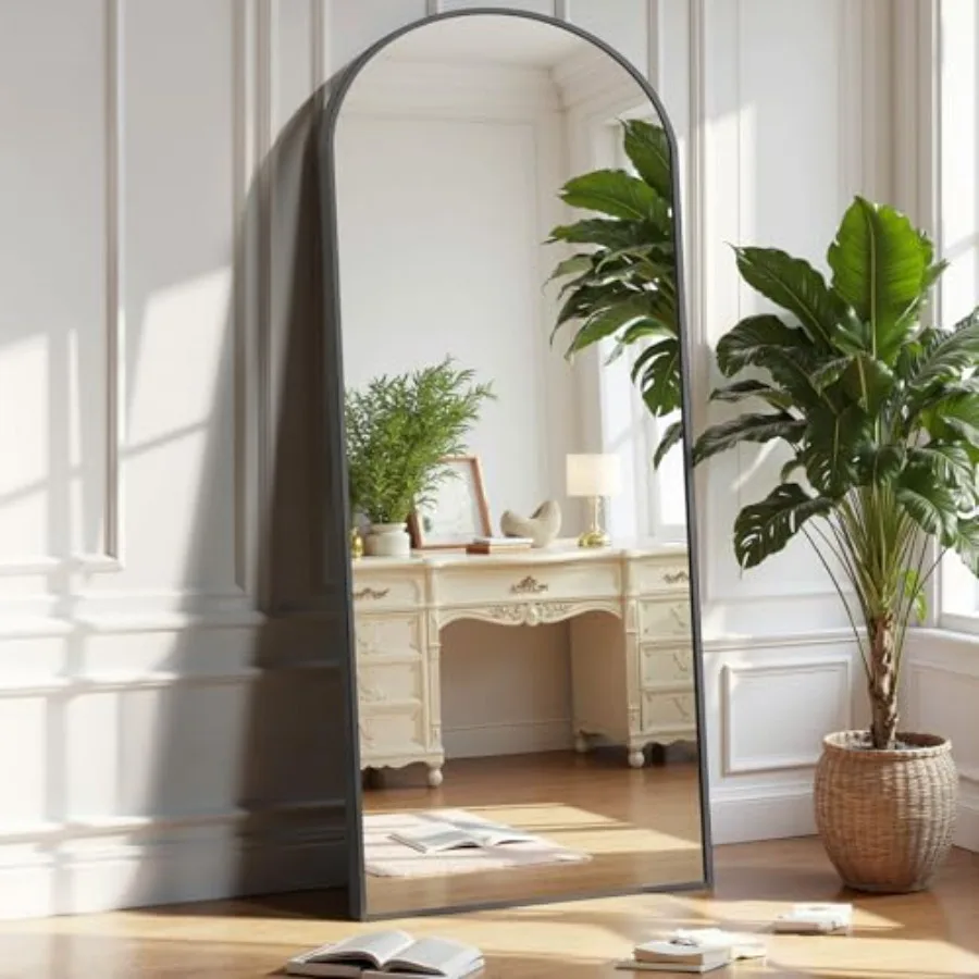 Black Arched Full Length Mirror 60"x16" for Bedroom Full Body Mirror with Stand Hanging or Leaning for Wall Aluminum Alloy Thin
Black Arched Full Length Mirror 60"x16" for Bedroom Full Body Mirror with Stand Hanging or Leaning for Wall Aluminum Alloy Thin