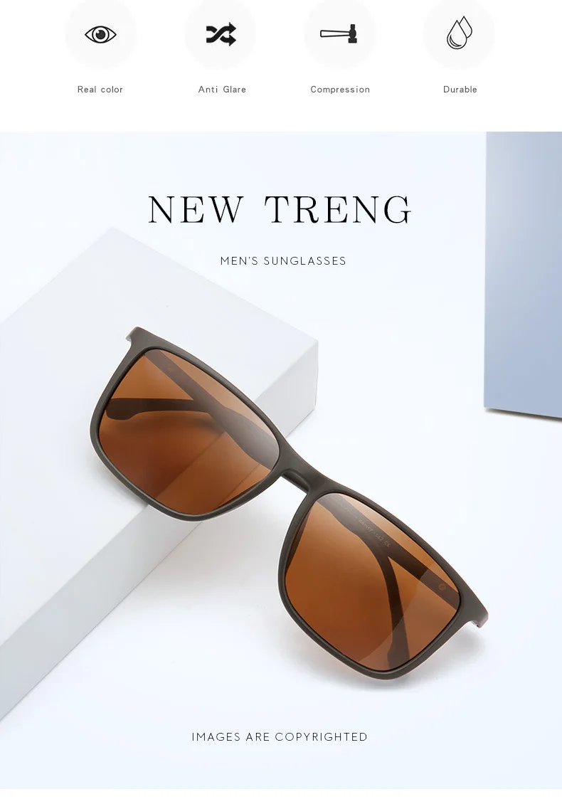 Kwadratowe spolaryzowane okulary mężczyźni Anti Glare Minus Tea Lens 22 S6a29fc7b3e7b4257a86011b7b0bf7351y