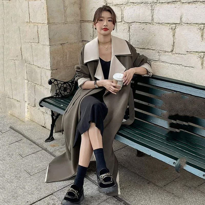 Women Korea Trench Jacket 2025 Autumn Fashion Vintage Loose Belt Overcoat Winter Cardigan Windbreaker Coat Female Long Chic Top
Women Korea Trench Jacket 2025 Autumn Fashion Vintage Loose Belt Overcoat Winter Cardigan Windbreaker Coat Female Long Chic Top