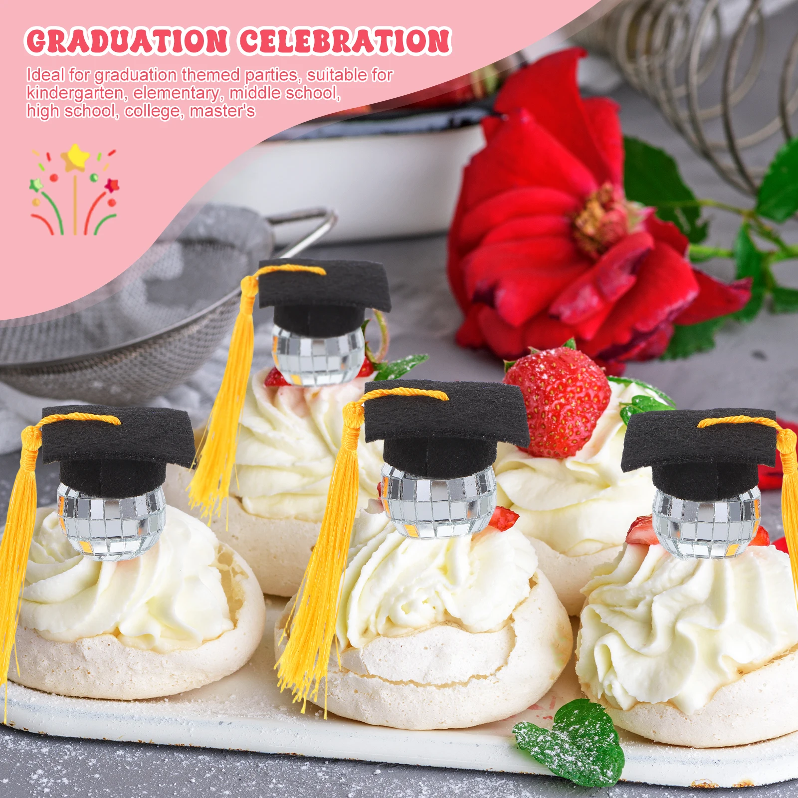10 Pcs Graduation Hat Disco Cupcake Toppers Foam Decorations High School Party Cap Decorations Mini Graduation Caps Cake Topper
10 Pcs Graduation Hat Disco Cupcake Toppers Foam Decorations High School Party Cap Decorations Mini Graduation Caps Cake Topper