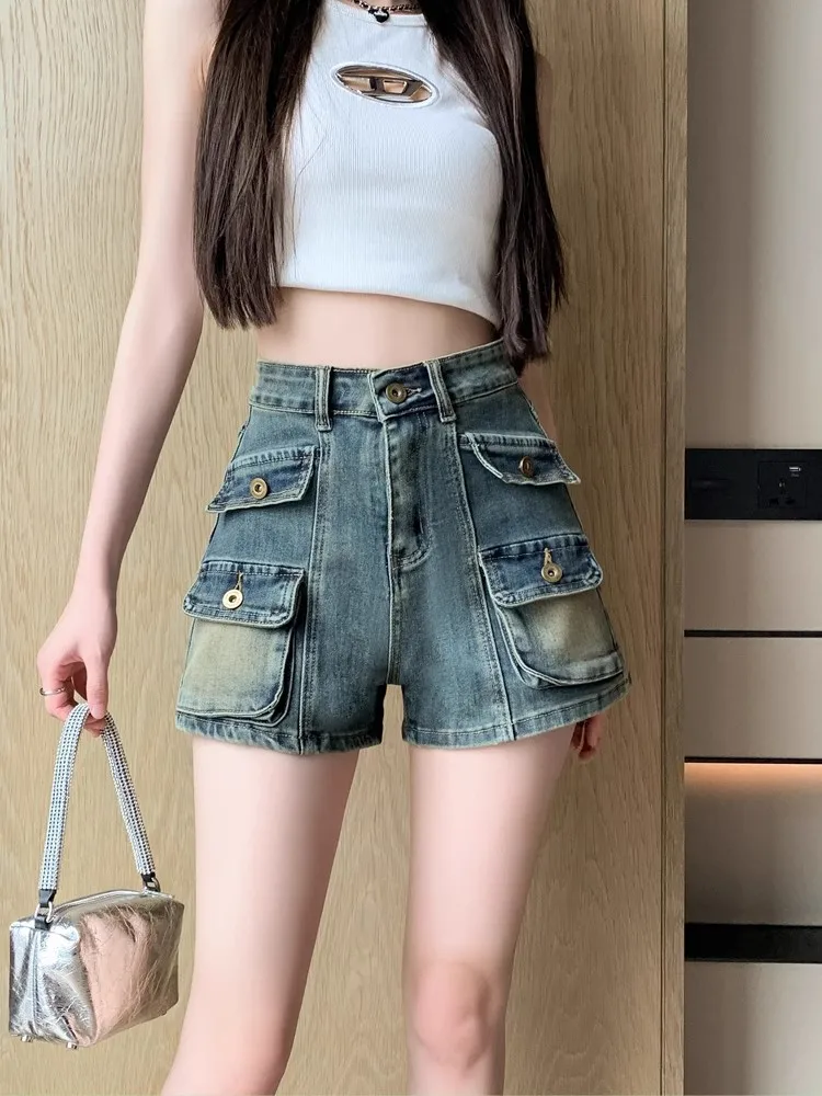 American Retro Jeans Women's Summer New Workwear Cowboy Shorts Fashion High Waist Plus Size Spicy Girl A-Line Denim Hot Pants
American Retro Jeans Women's Summer New Workwear Cowboy Shorts Fashion High Waist Plus Size Spicy Girl A-Line Denim Hot Pants