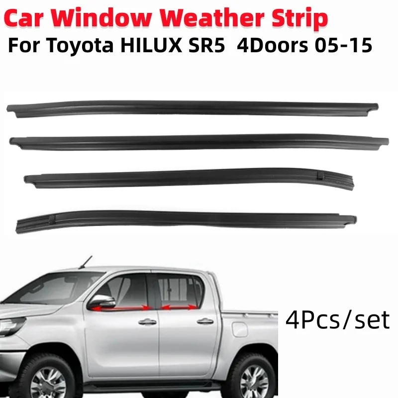 Герметик для боковых окон автомобиля, лента для двери и окон, дождестойкая Погодная полоса для Toyota HILUX SR5, 4 двери 2005-2015
Герметик для боковых окон автомобиля, лента для двери и окон, дождестойкая Погодная полоса для Toyota HILUX SR5, 4 двери 2005-2015