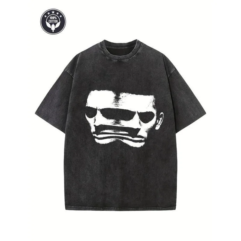 Мужская готическая футболка большого размера с рисунком человеческого лица, черная хлопковая техническая одежда, топ в стиле киберпанк, летняя мода
Мужская готическая футболка большого размера с рисунком человеческого лица, черная хлопковая техническая одежда, топ в стиле киберпанк, летняя мода