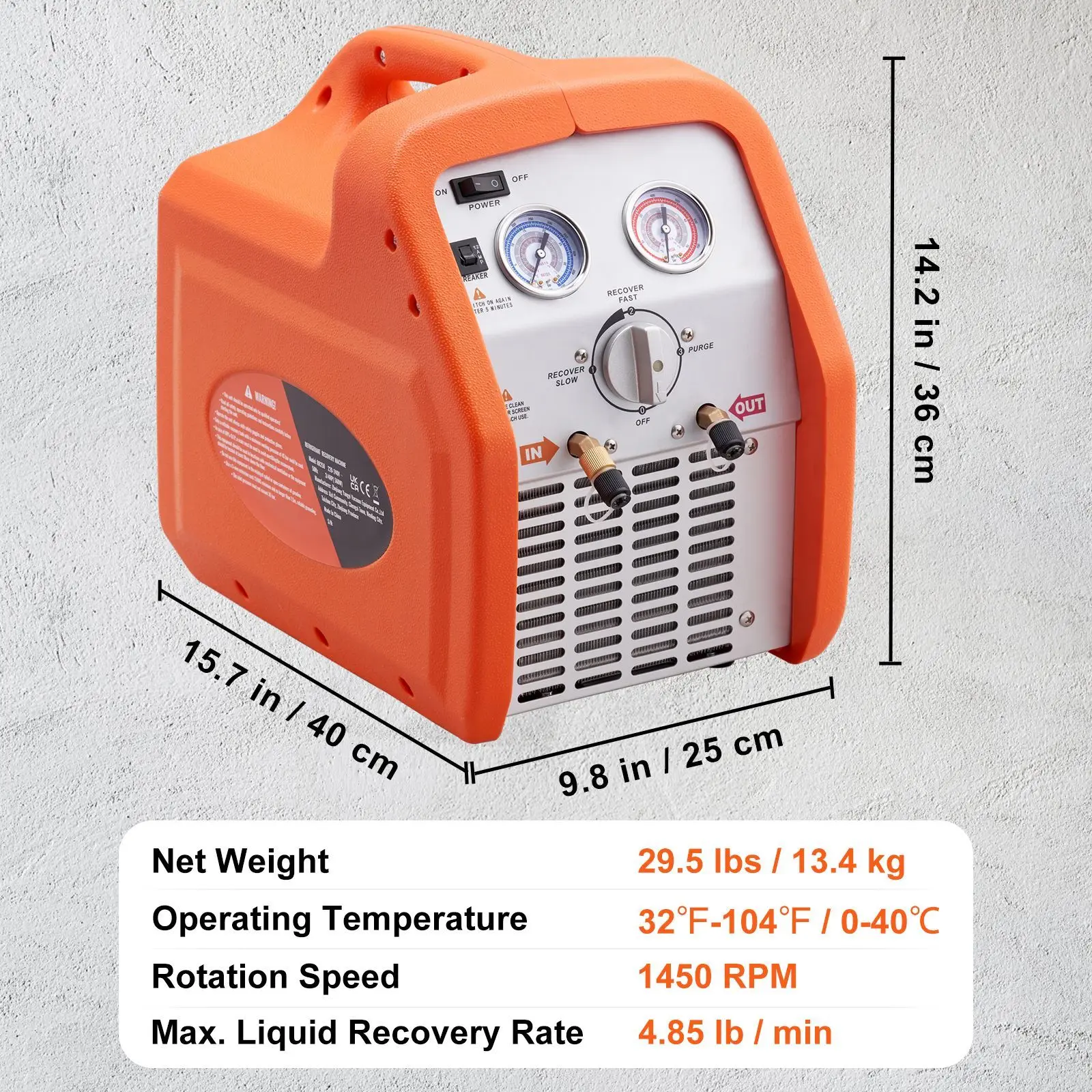 3/4 HP Portable Refrigerant Recovery Machine 120V 60Hz High Pressure Protection HVAC AC for Car Vapor Liquid
3/4 HP Portable Refrigerant Recovery Machine 120V 60Hz High Pressure Protection HVAC AC for Car Vapor Liquid