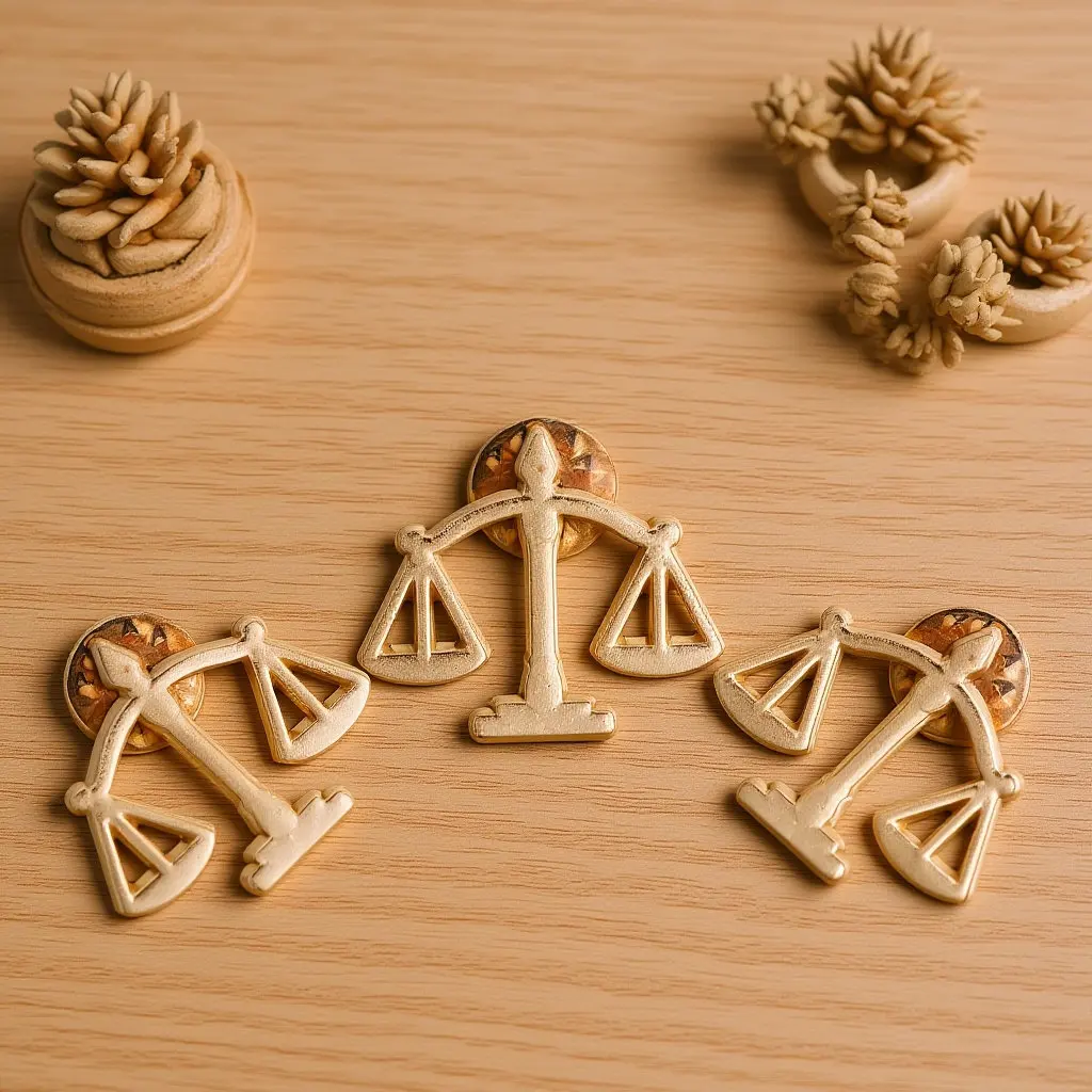 6Pcs Metal Scale of Justice Lapel Pins Libra Brooch Collar Pin Men Suit Accessories Lawyer Judge Law Event Badge
6Pcs Metal Scale of Justice Lapel Pins Libra Brooch Collar Pin Men Suit Accessories Lawyer Judge Law Event Badge