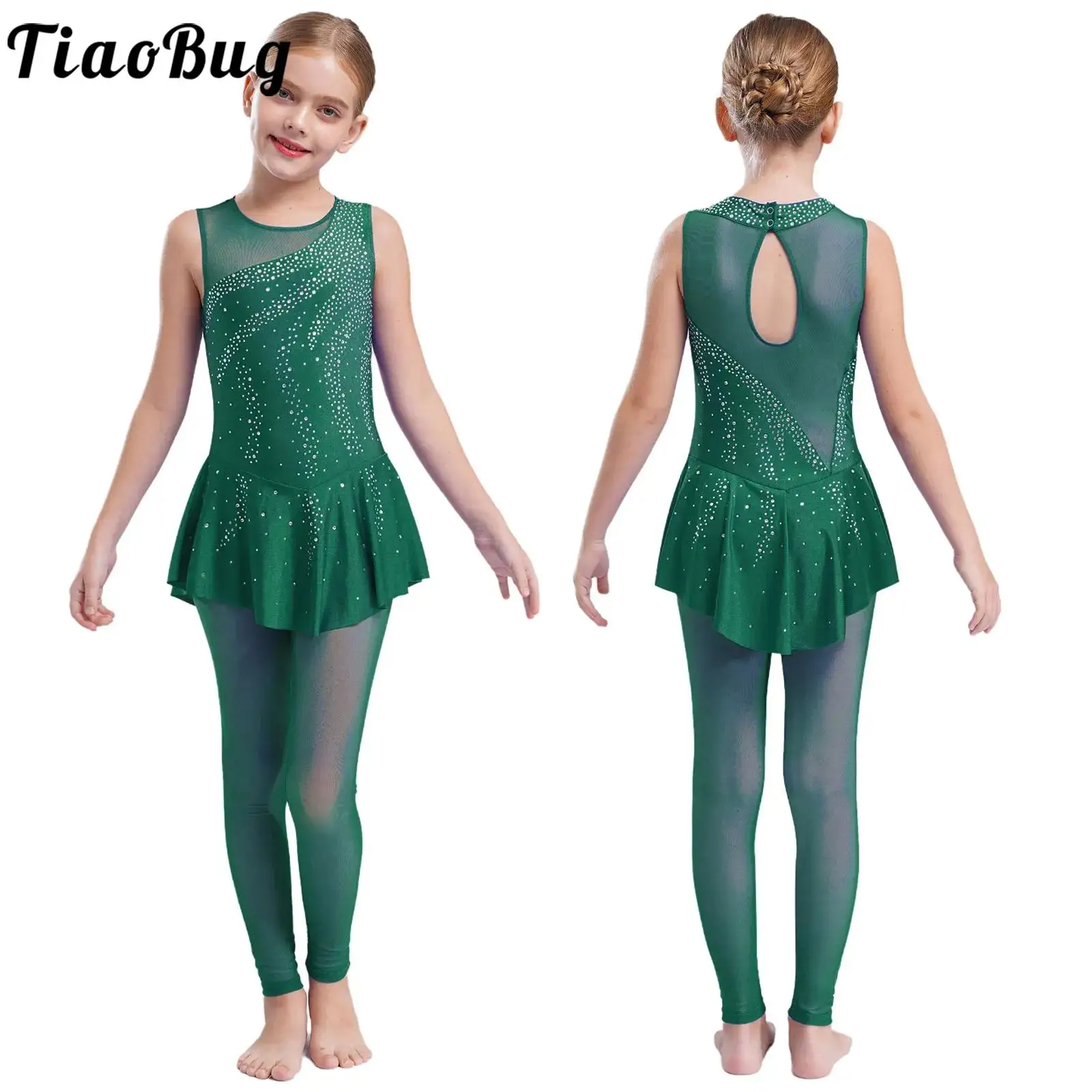 Girls Figure Skating Jumpsuit Dance Competition Costume Modern Lyrical Dancewear Sleeveless Leotard Skirted Gymnastic Romper
Girls Figure Skating Jumpsuit Dance Competition Costume Modern Lyrical Dancewear Sleeveless Leotard Skirted Gymnastic Romper