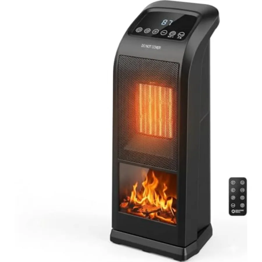 18-Inch Oscillating Tower Space Heater with 3D Flame Effect 1500W High Velocity Ceramic Heater Digital Thermostat 24H Timer Rem
18-Inch Oscillating Tower Space Heater with 3D Flame Effect 1500W High Velocity Ceramic Heater Digital Thermostat 24H Timer Rem