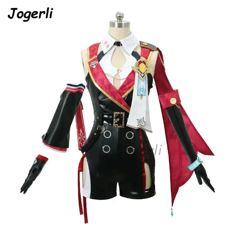 Jogerli Honkai: Star Rail Topaz костюмы для косплея из искусственной кожи, женский костюм для ролевых игр, парик, одежда на Хэллоуин; 6,r'8;p' 
Jogerli Honkai: Star Rail Topaz костюмы для косплея из искусственной кожи, женский костюм для ролевых игр, парик, одежда на Хэллоуин; 6,r'8;p'