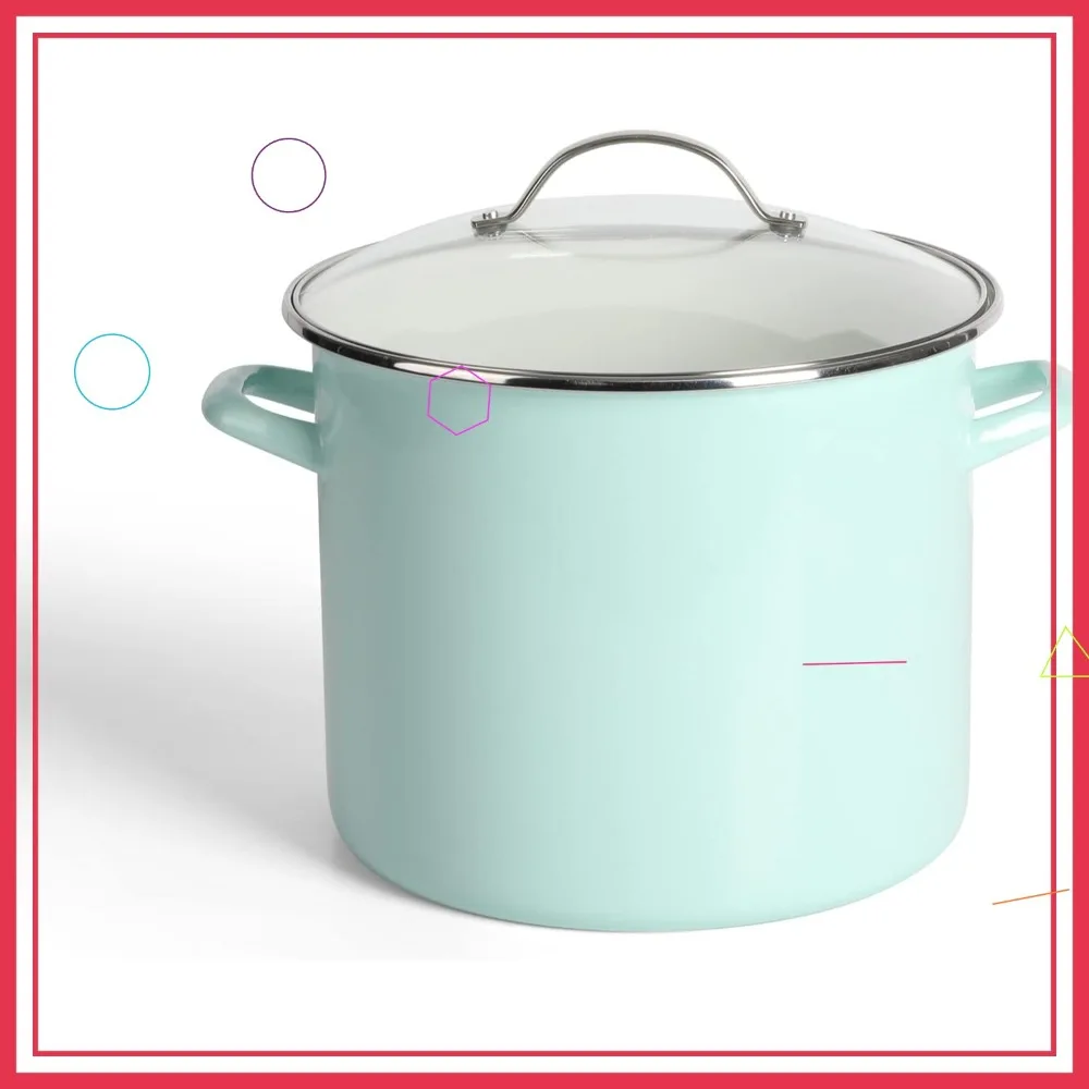 12-Quart Enamel Steel Scratch-Resistant Stock Pot with Lid - Large Capacity for Soups, Stews & Boiling
12-Quart Enamel Steel Scratch-Resistant Stock Pot with Lid - Large Capacity for Soups, Stews & Boiling