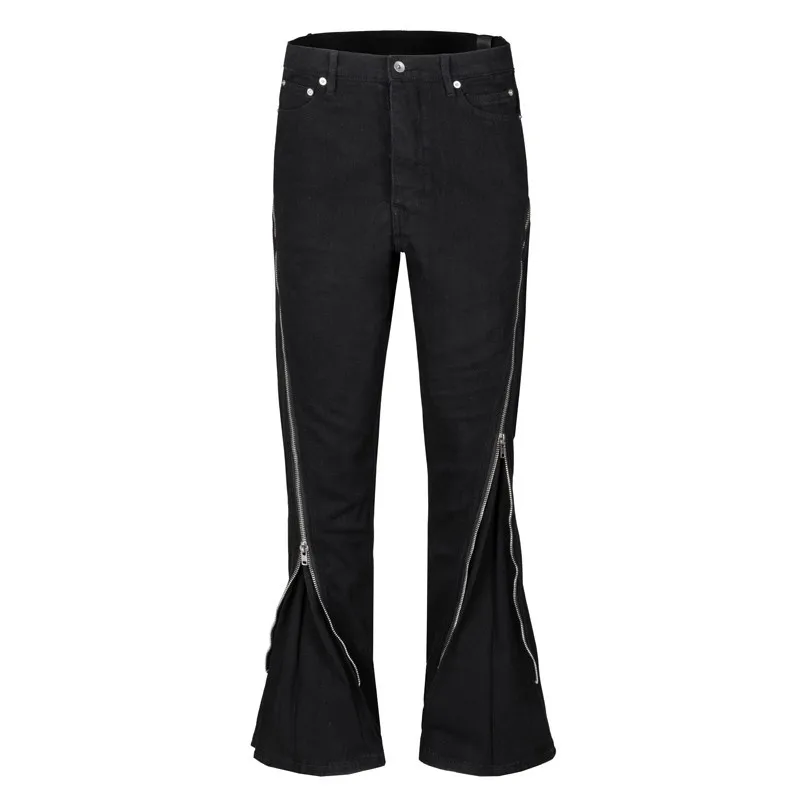American Streetwear RO Flare Jeans Y2k Black Spiral Twisted Zip Up Ribbon Floor Mopping Horn Curved Knife Mens Bell Bottom Jeans
American Streetwear RO Flare Jeans Y2k Black Spiral Twisted Zip Up Ribbon Floor Mopping Horn Curved Knife Mens Bell Bottom Jeans