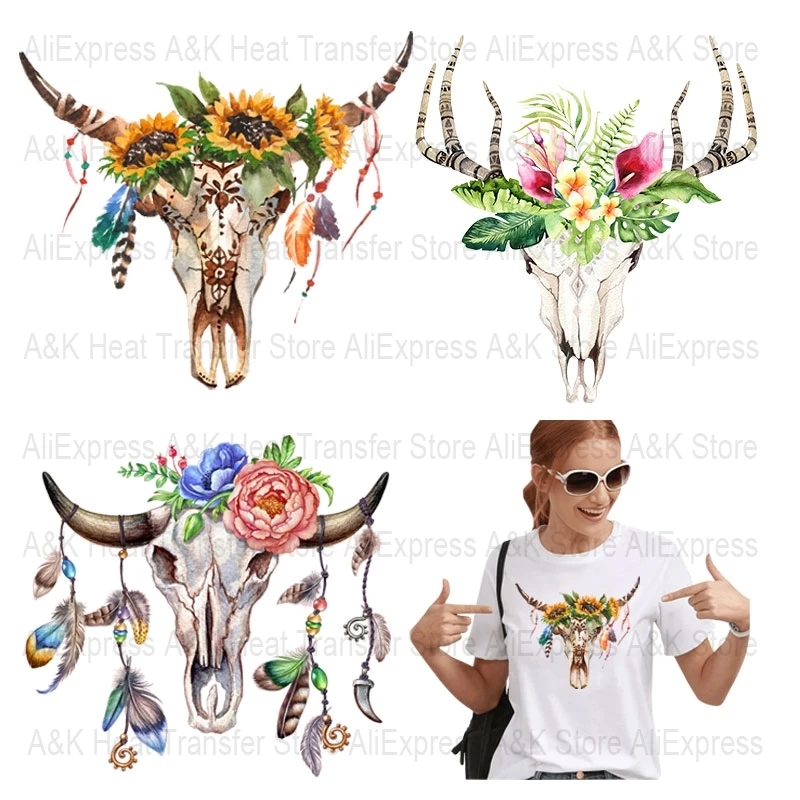 Flower Bull Skull Appliqued Iron On Patches For Clothing Print-on Man Women T-shirt Jacket Flower Fashion Clothes Accessories
Flower Bull Skull Appliqued Iron On Patches For Clothing Print-on Man Women T-shirt Jacket Flower Fashion Clothes Accessories