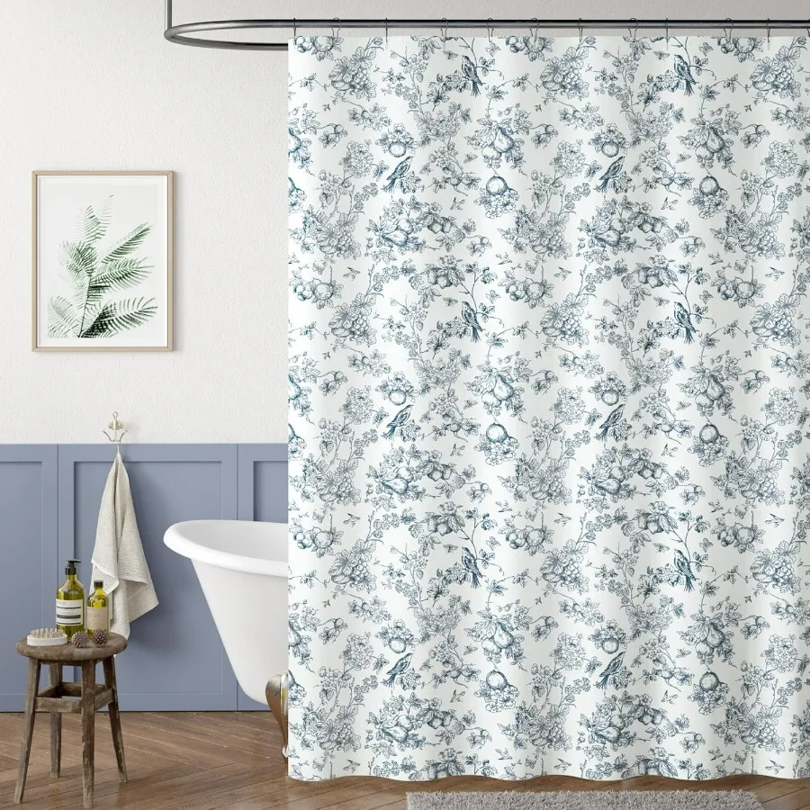 Винтажная занавеска для душа с цветочным принтом, водонепроницаемая ткань, занавески для душа с ботаническими цветами и растениями для ванной комнаты, элегантная роскошь с 12 крючками 
Винтажная занавеска для душа с цветочным принтом, водонепроницаемая ткань, занавески для душа с ботаническими цветами и растениями для ванной комнаты, элегантная роскошь с 12 крючками
