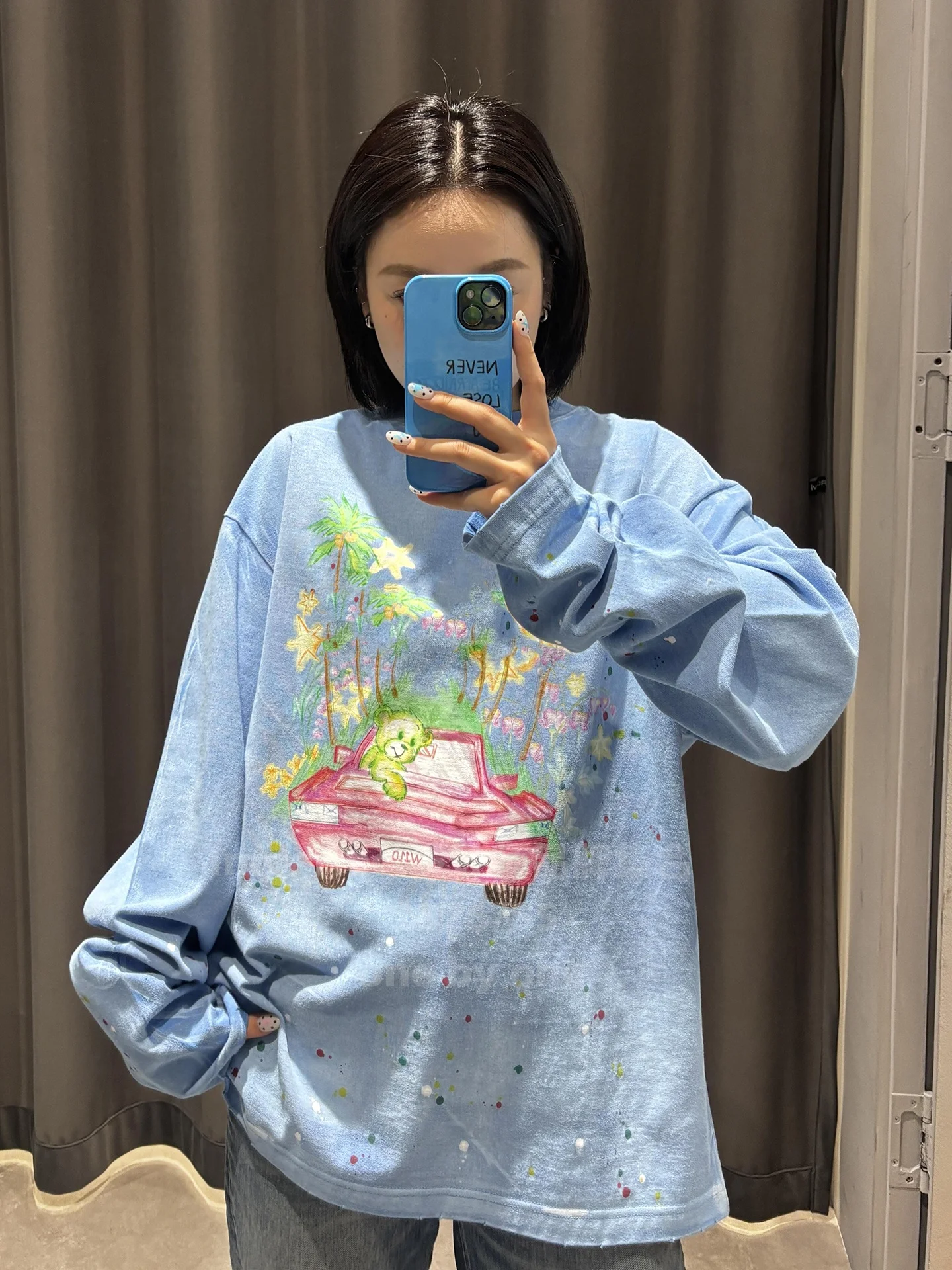 Women's Loose Long Sleeve T-shirt Bear Print Casual Style Cotton round Neck Vintage Treatment Spring Summer Fashion Ladies' Tee
Women's Loose Long Sleeve T-shirt Bear Print Casual Style Cotton round Neck Vintage Treatment Spring Summer Fashion Ladies' Tee