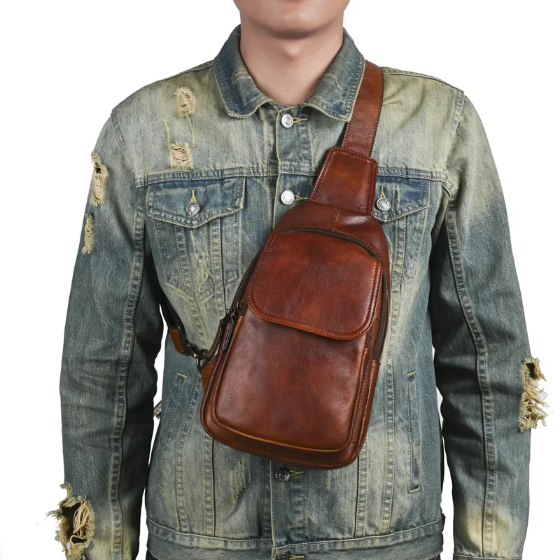 Мужская нагрудная сумка через плечо, натуральная верхняя зернистая кожа, многосторонняя одежда, большой вместительный минималистичный уличный рюкзак спортивного дизайна
Мужская нагрудная сумка через плечо, натуральная верхняя зернистая кожа, многосторонняя одежда, большой вместительный минималистичный уличный рюкзак спортивного дизайна