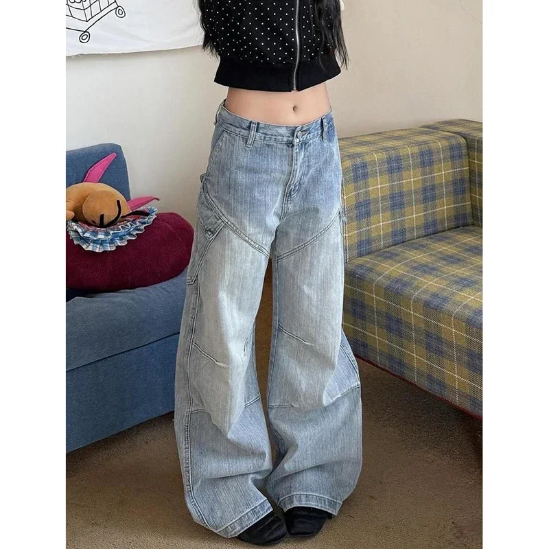 Женские винтажные синие мешковатые джинсы с высокой талией, прямые классические джинсовые брюки Y2K, уличная одежда, американские широкие брюки
Женские винтажные синие мешковатые джинсы с высокой талией, прямые классические джинсовые брюки Y2K, уличная одежда, американские широкие брюки