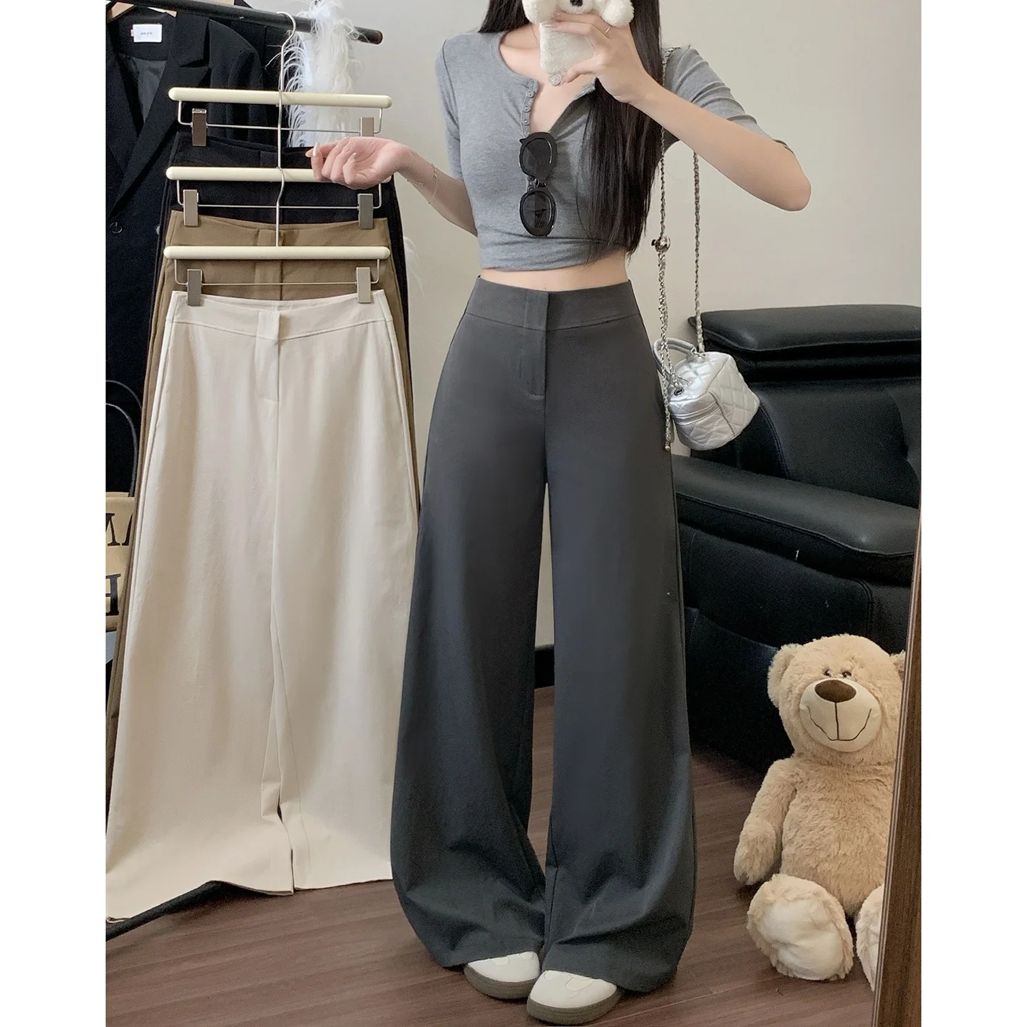 High Waist Wide Leg Pants Women's Elegant Loose Casual Floor Length Suit Pants Trendy Korean Style Straight Tube Trousers
High Waist Wide Leg Pants Women's Elegant Loose Casual Floor Length Suit Pants Trendy Korean Style Straight Tube Trousers