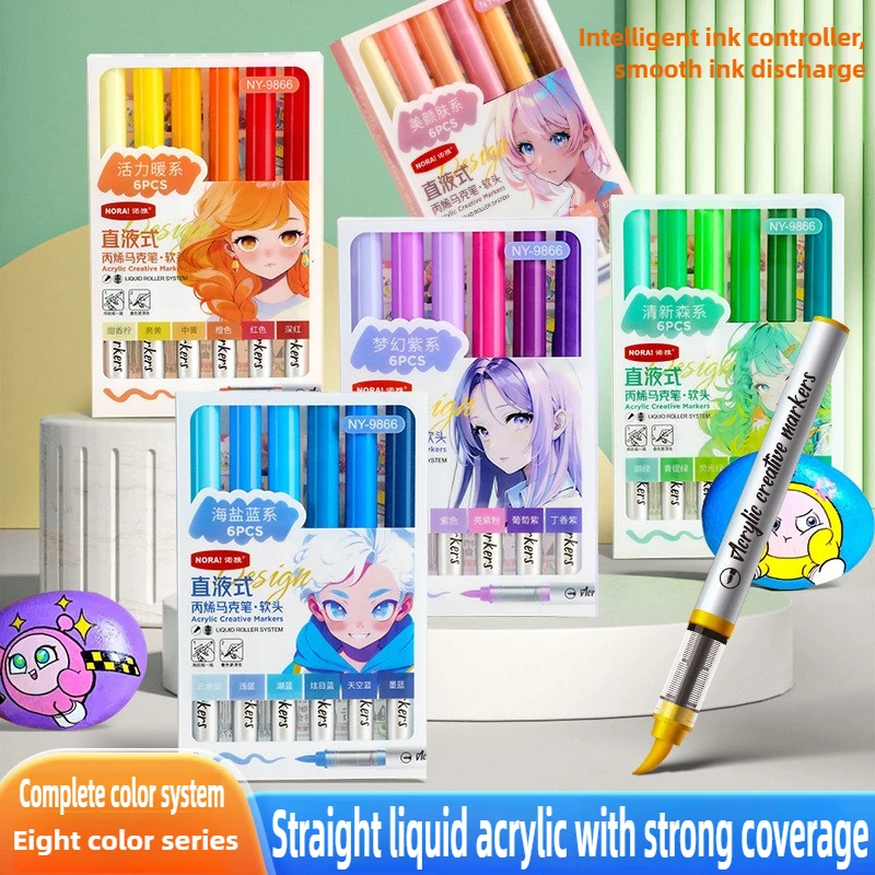 48/6 Color Direct Liquid Acrylic Paint Pens Brush Color Marker Pen for Rock Painting Stone Christmas DIY Art Supplies Stationery
48/6 Color Direct Liquid Acrylic Paint Pens Brush Color Marker Pen for Rock Painting Stone Christmas DIY Art Supplies Stationery