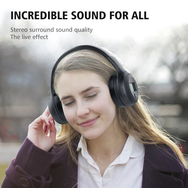 Wireless Headphones with fm Radio Bluetooth Headset Stereo Earphone with Microphone for Computer Phone
Wireless Headphones with fm Radio Bluetooth Headset Stereo Earphone with Microphone for Computer Phone