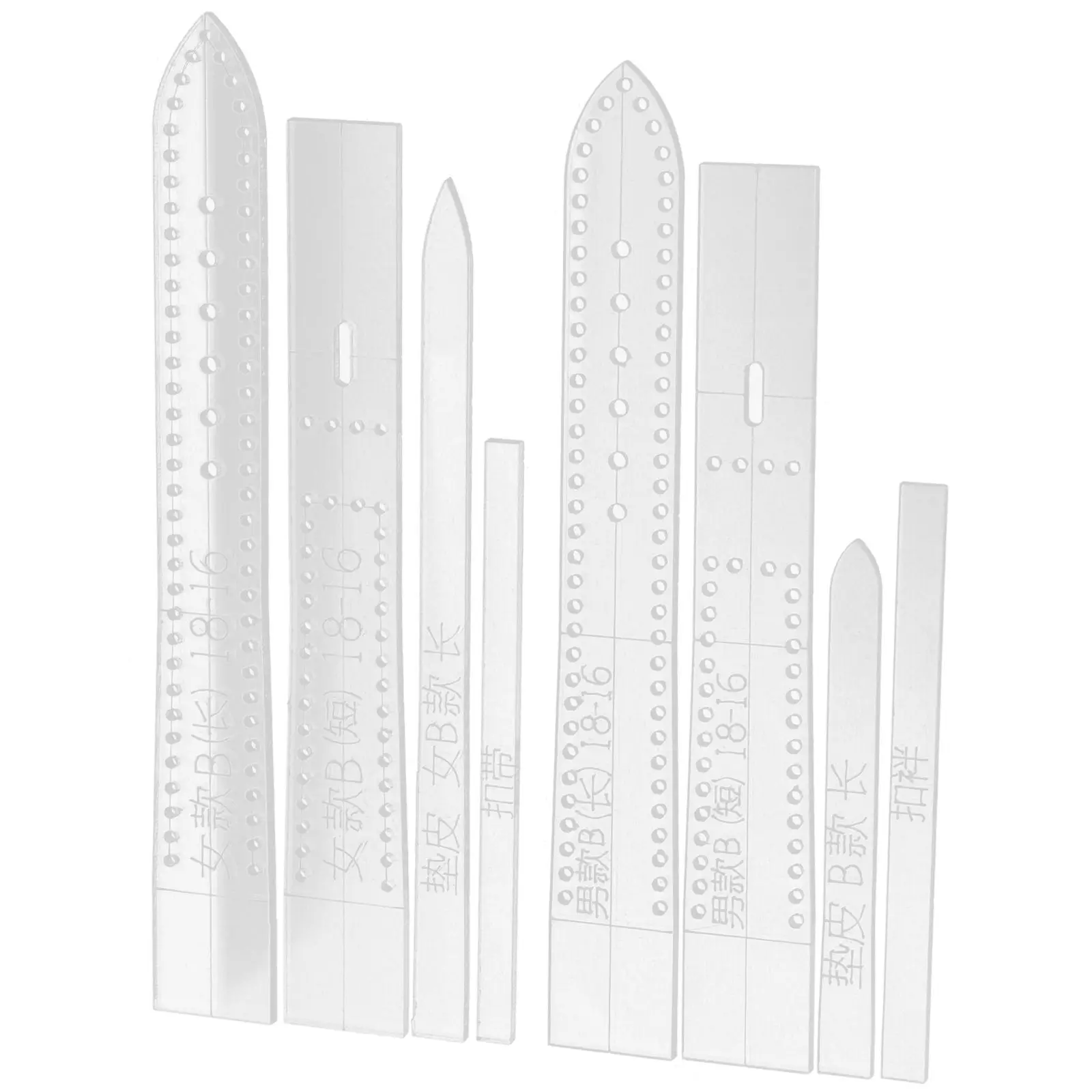 8 Pcs Watch Strap Template Clear Acrylic Stencil for DIY Craft Leather Band Makers 18mm 16mm Men Women Adjustable
8 Pcs Watch Strap Template Clear Acrylic Stencil for DIY Craft Leather Band Makers 18mm 16mm Men Women Adjustable