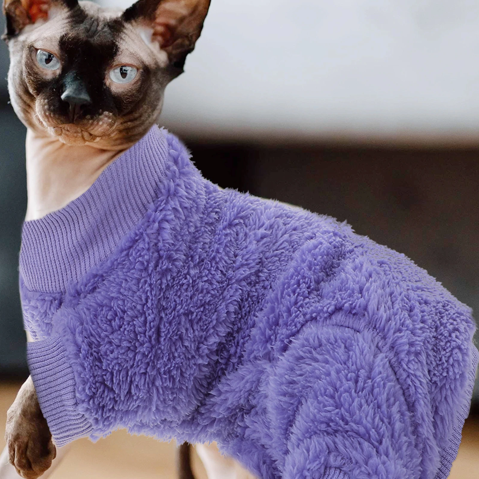 Winter Double sided Fleece Purple XS Size Sphynx Costume Warm Apparel Pet Wear Winter Cat Coat Pet Costume Skin friendly
Winter Double sided Fleece Purple XS Size Sphynx Costume Warm Apparel Pet Wear Winter Cat Coat Pet Costume Skin friendly