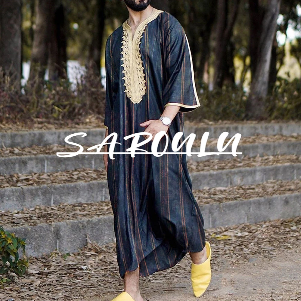 In Stock Muslim Young Men's Shirt Embroidery Glitter V Neck Long Robe New Arrival Plus Size M-4XL Fast Shipping Classic Gown
In Stock Muslim Young Men's Shirt Embroidery Glitter V Neck Long Robe New Arrival Plus Size M-4XL Fast Shipping Classic Gown