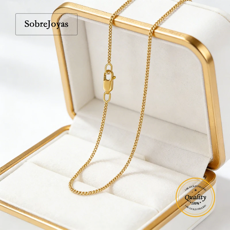 14K Gold Filled 1MM Curb Chain Necklace Finished Necklace 40/45CM W/Lobster Clasp Jewelry Finddings Minimalist Women Jewelry
14K Gold Filled 1MM Curb Chain Necklace Finished Necklace 40/45CM W/Lobster Clasp Jewelry Finddings Minimalist Women Jewelry
